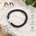 Black Bead Cross Bracelet